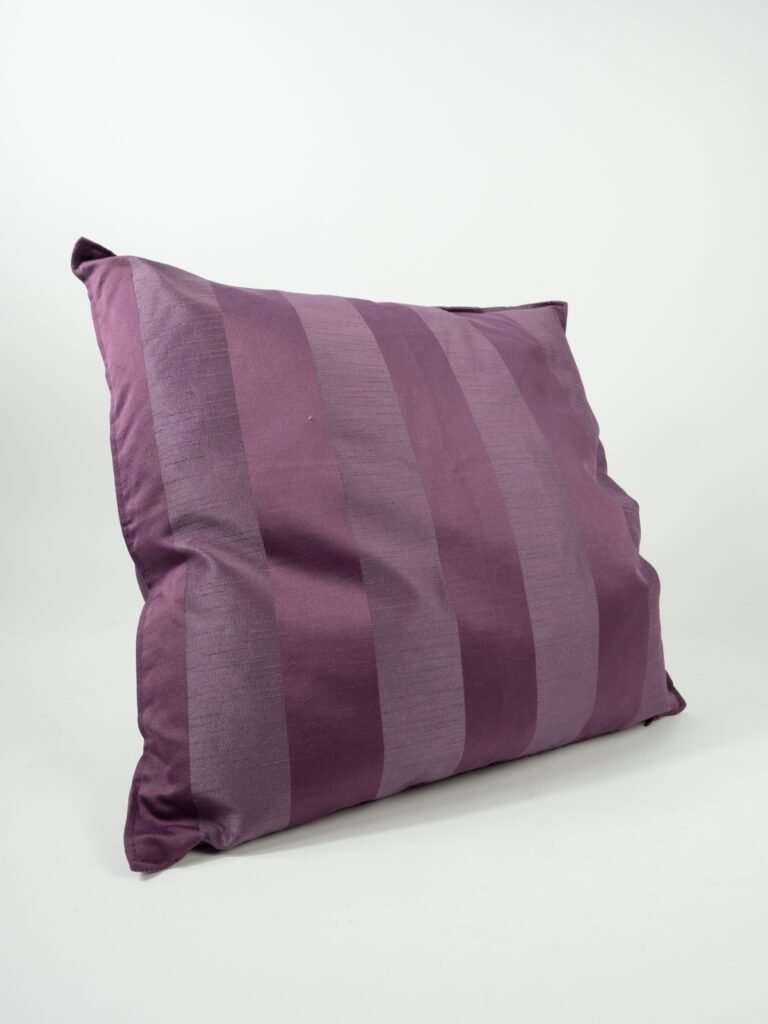 SATIN STRIPE PLUM PILLOW