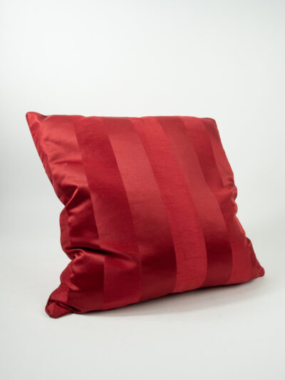 SATIN STRIPE DARK RED PILLOW