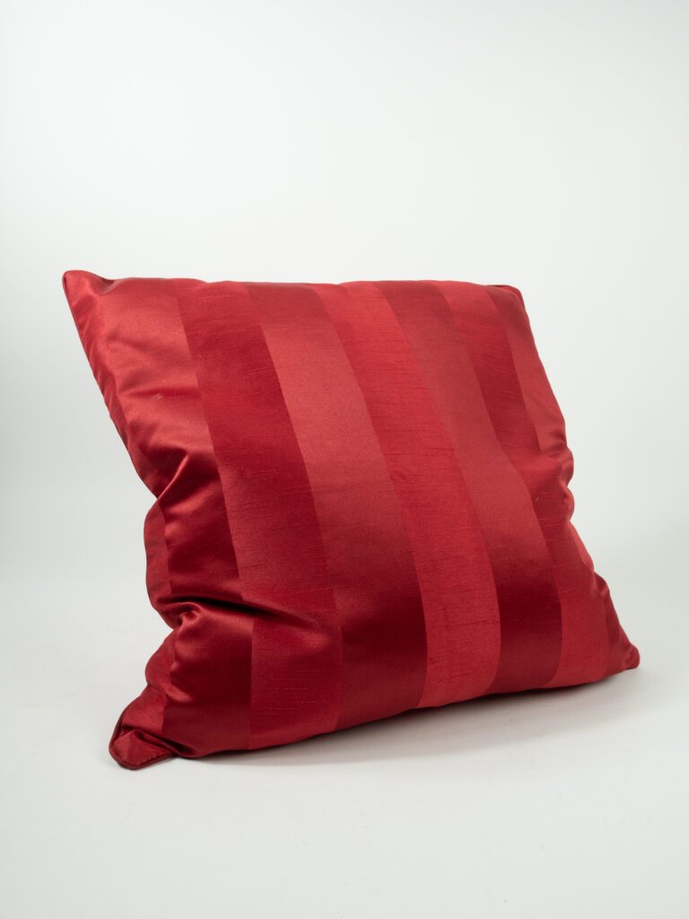 SATIN STRIPE DARK RED PILLOW