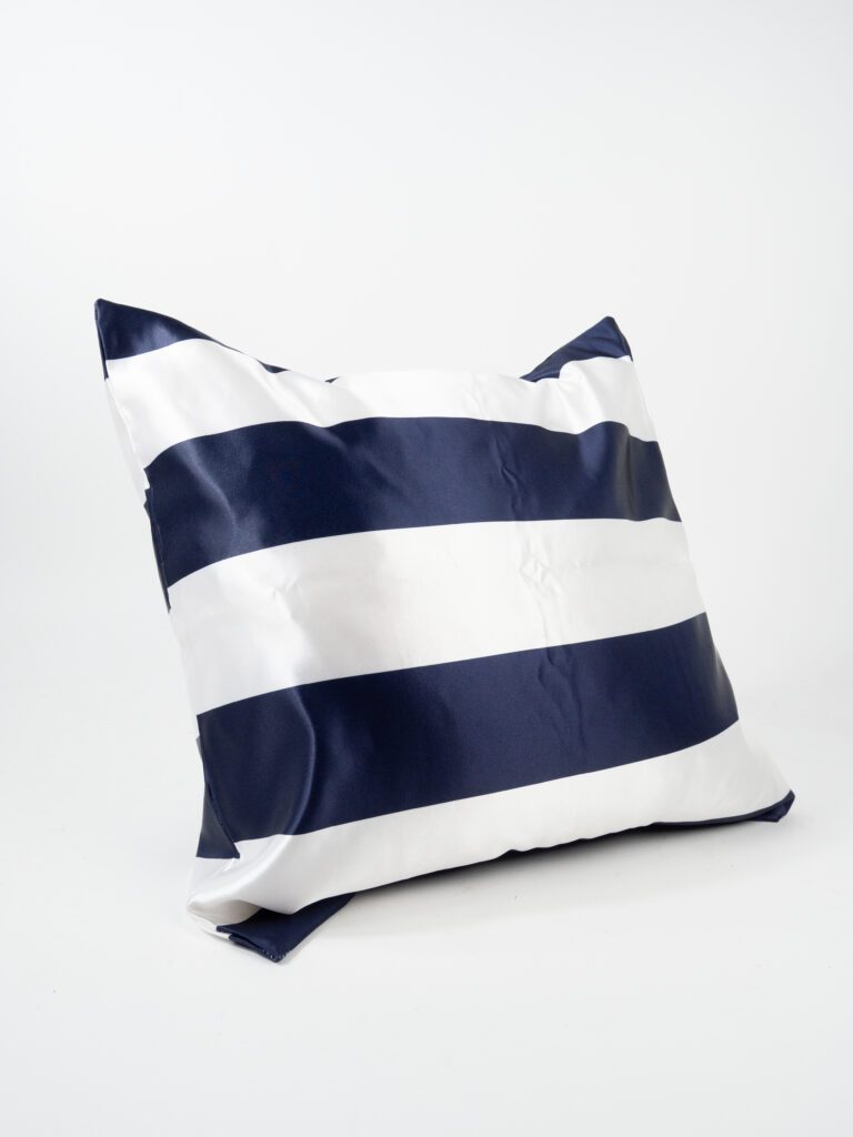SATIN FORMAL STRIPE NAVY & WHITE PILLOW