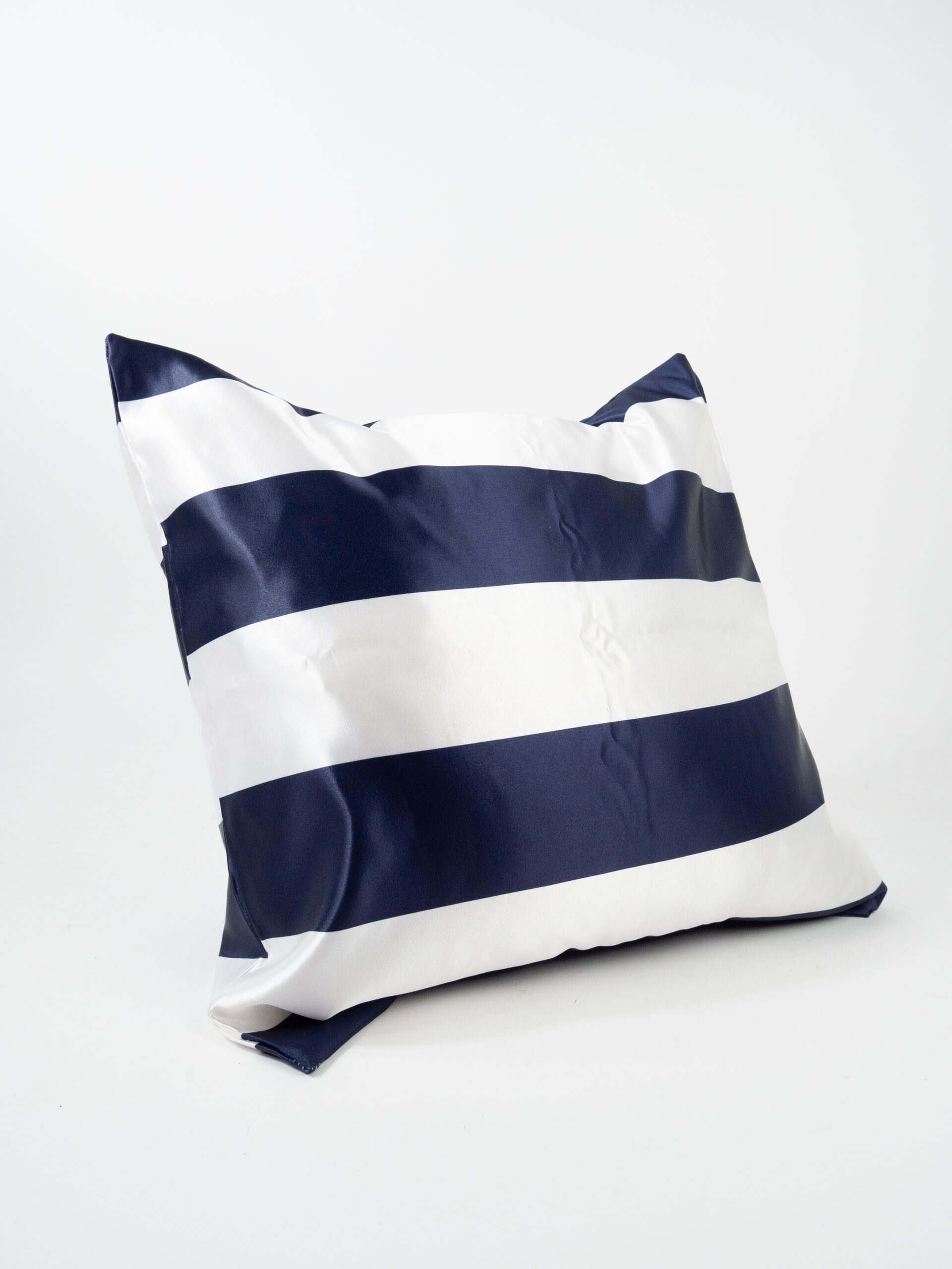 SATIN FORMAL STRIPE NAVY & WHITE PILLOW