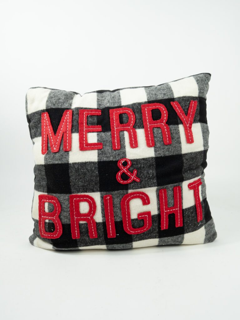 MERRY & BRIGHT BUFFALO PLAID PILLOW