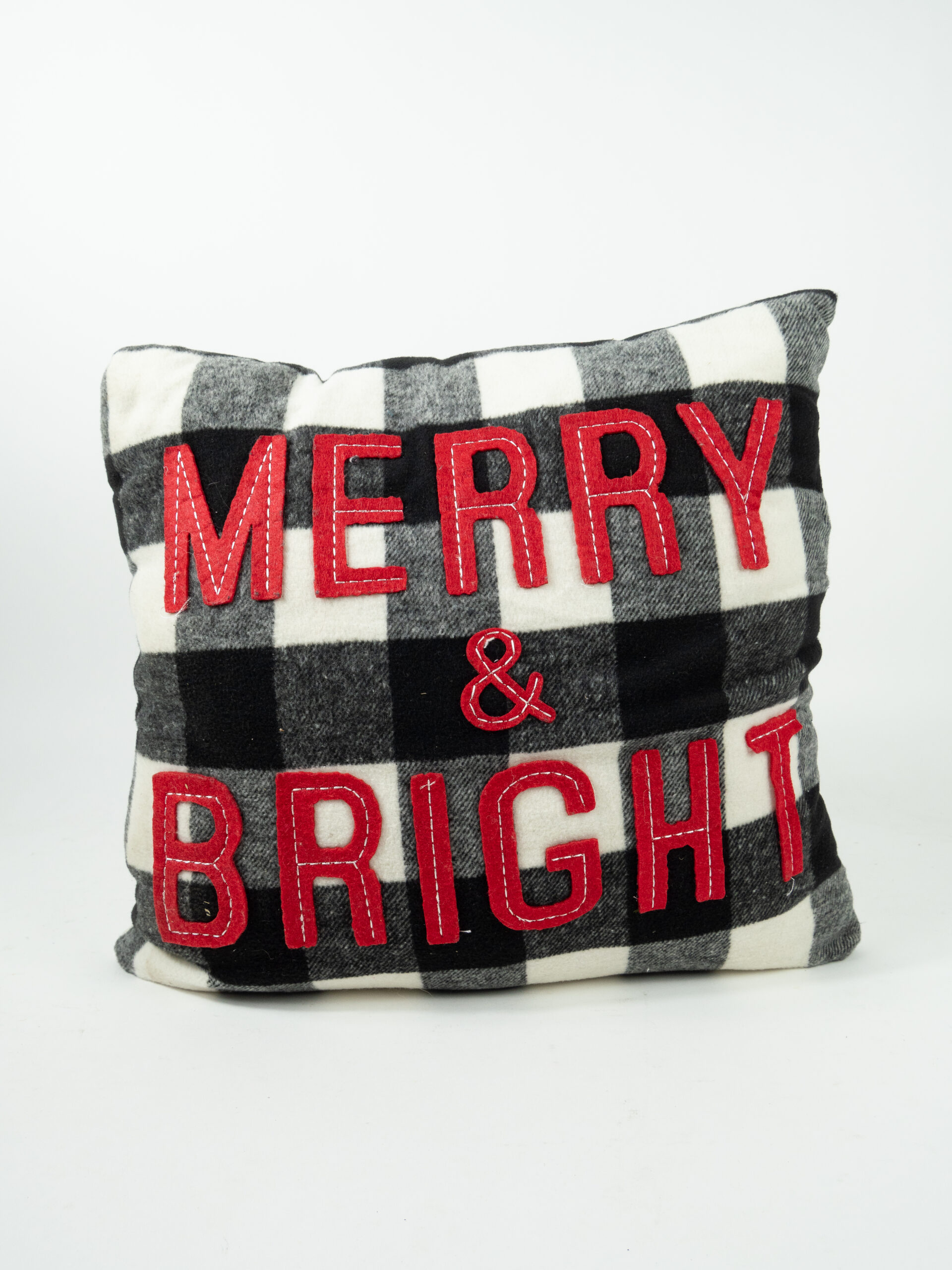 MERRY & BRIGHT BUFFALO PLAID PILLOW