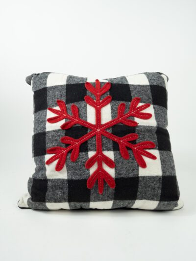 BUFFALO PLAID SNOWFLAKE PILLOW