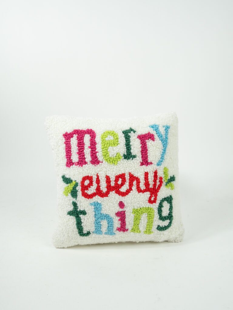 MERRY EVERYTHING WHITE PILLOW