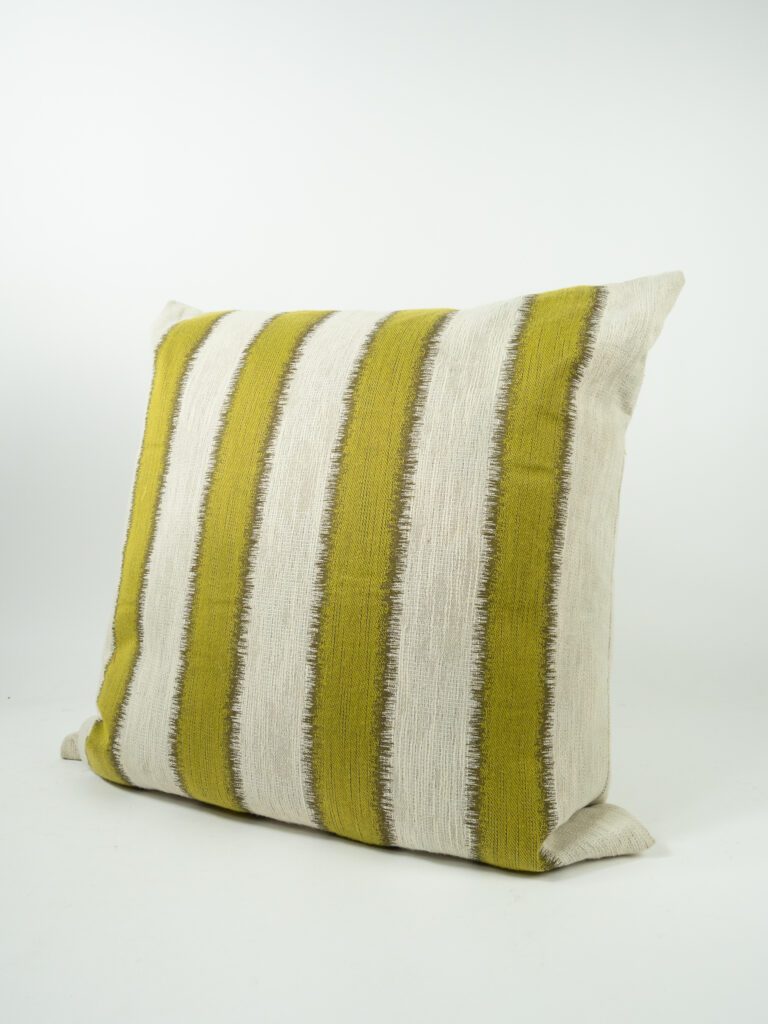 TAN & SAGE STRIPE PILLOW