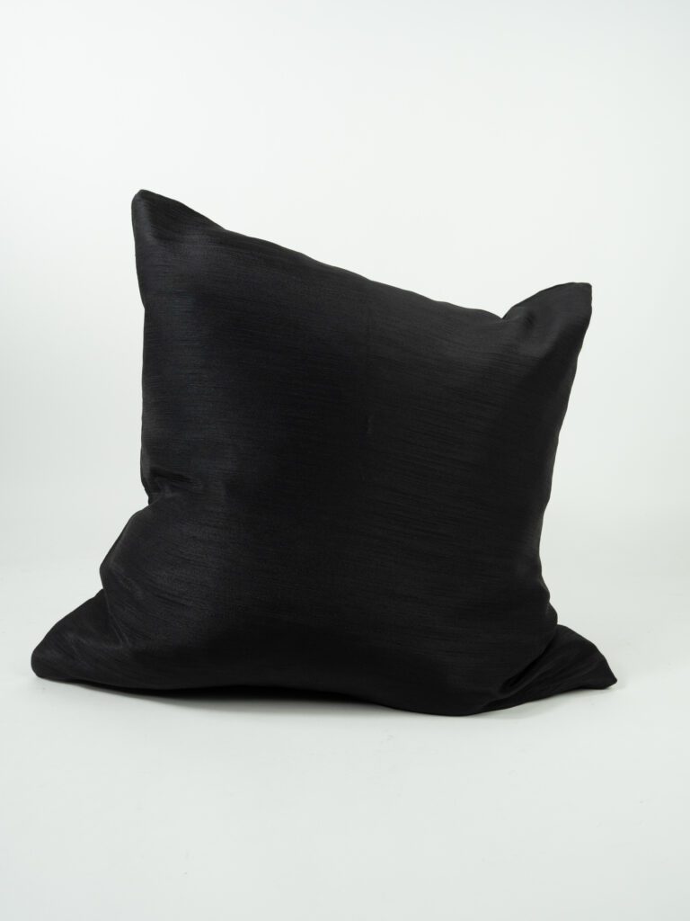 MAJESTIC DUPIONI BLACK PILLOW