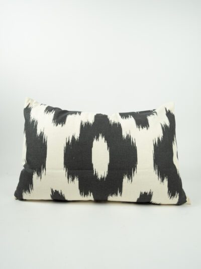 TAN & BLACK LARGE IKAT PILLOW