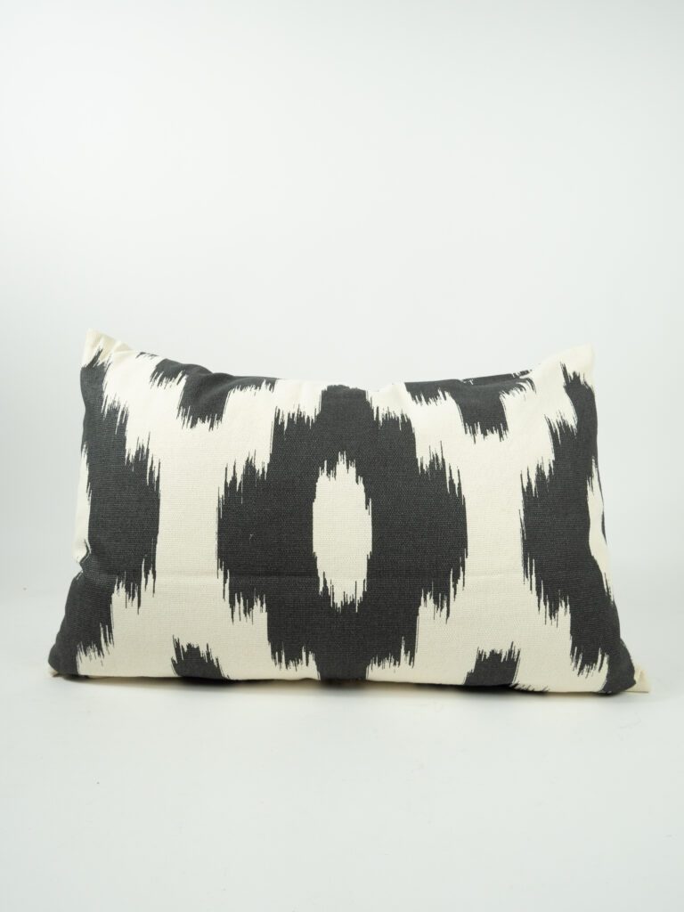 TAN & BLACK LARGE IKAT PILLOW