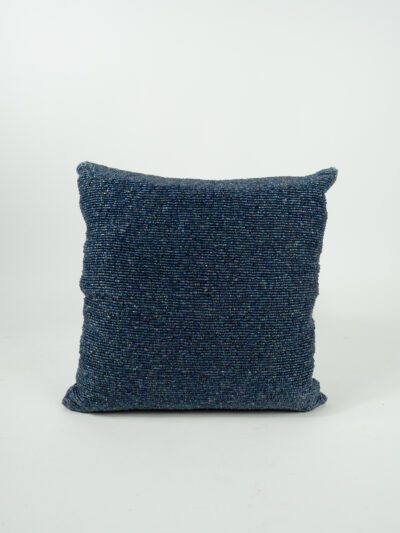BEADED NAVY PILLOW