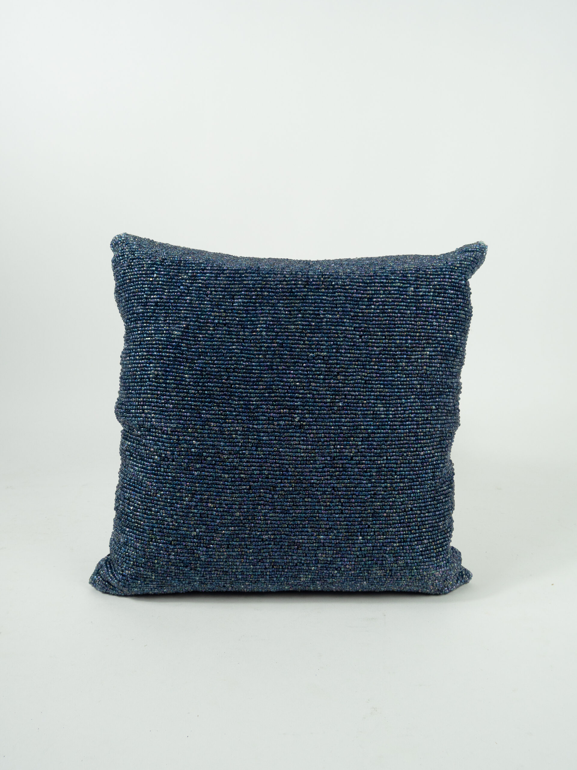 BEADED NAVY PILLOW