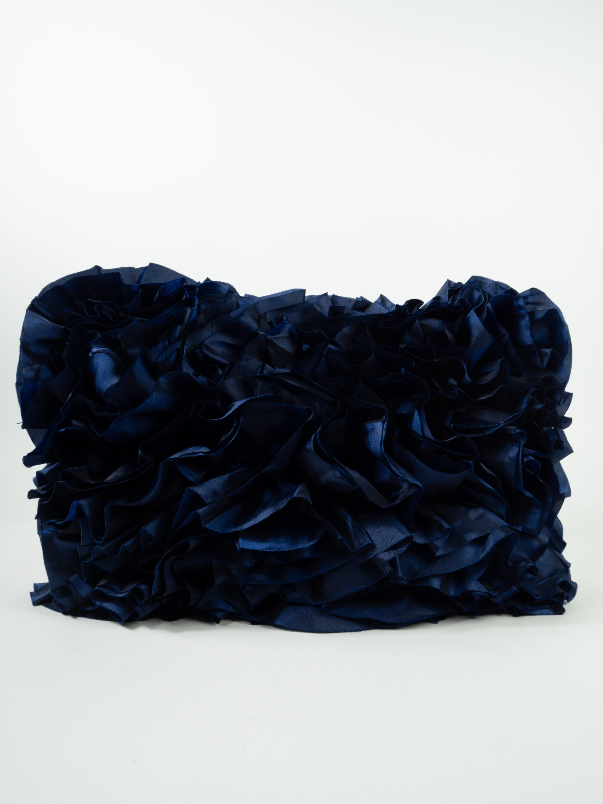 RUFFLED NAVY PILLOW