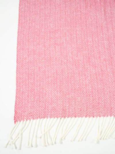 PINK HERRINGBONE THROW