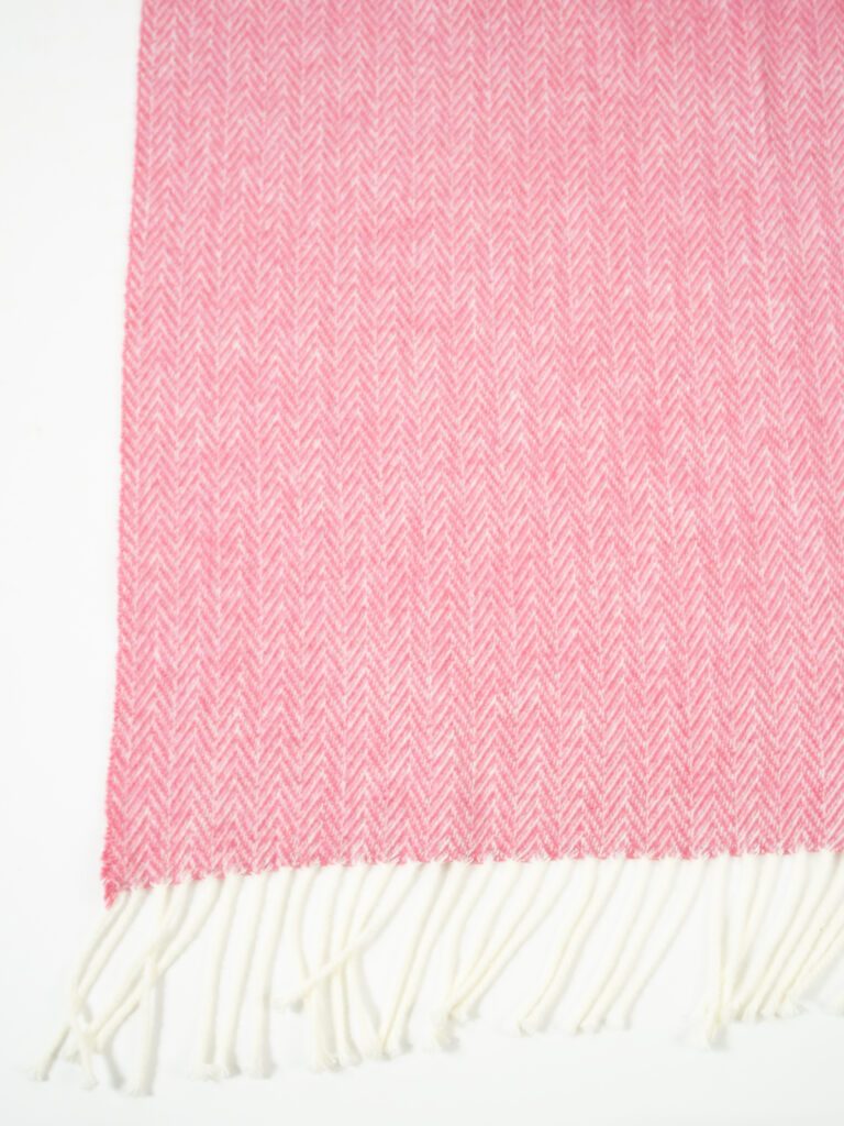 PINK HERRINGBONE THROW