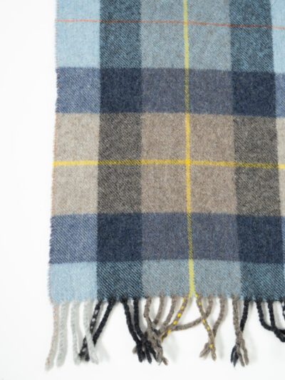 BLUE & BROWN PLAID THROW