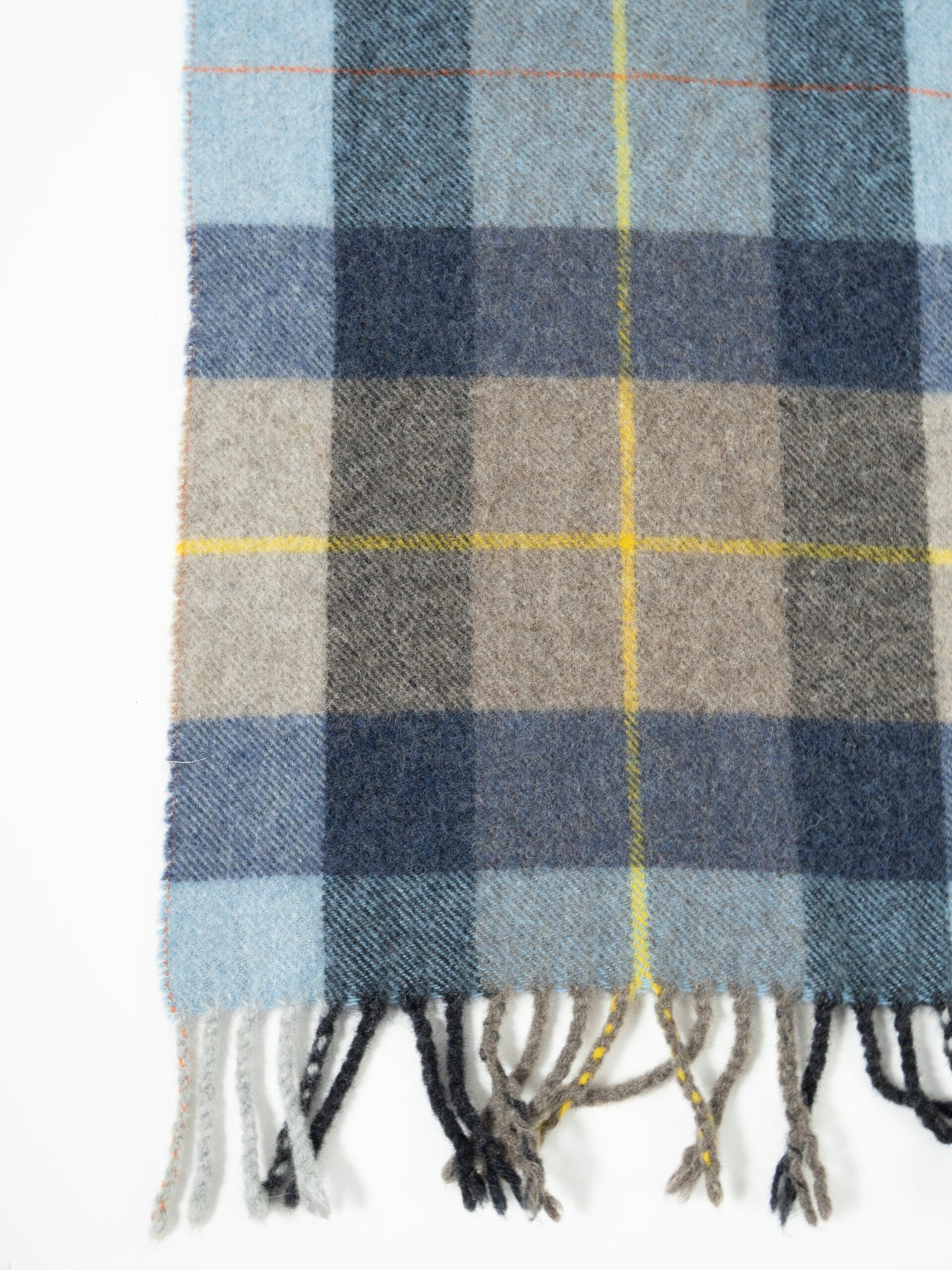 BLUE & BROWN PLAID THROW