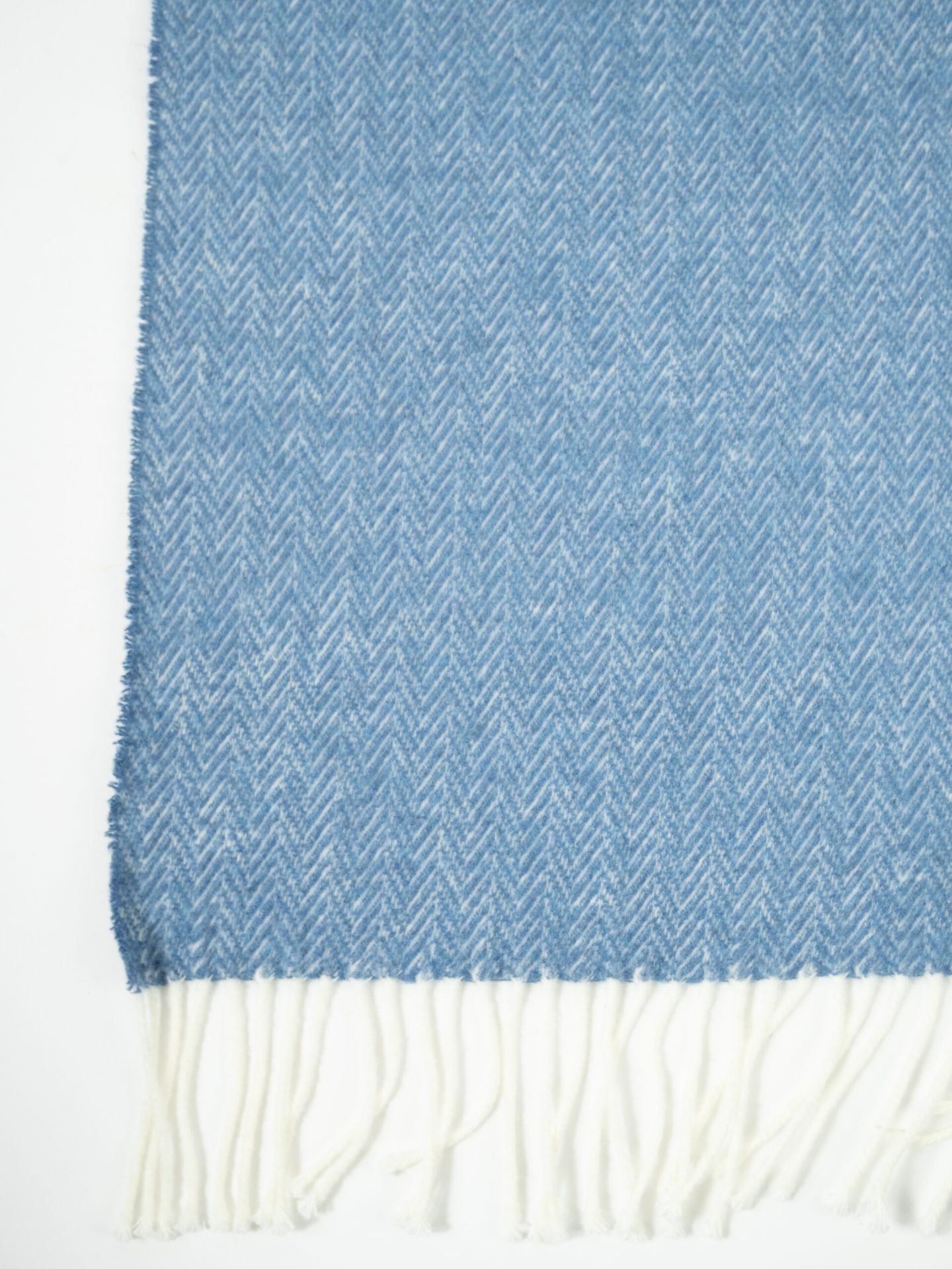 BLUE HERRINGBONE THROW