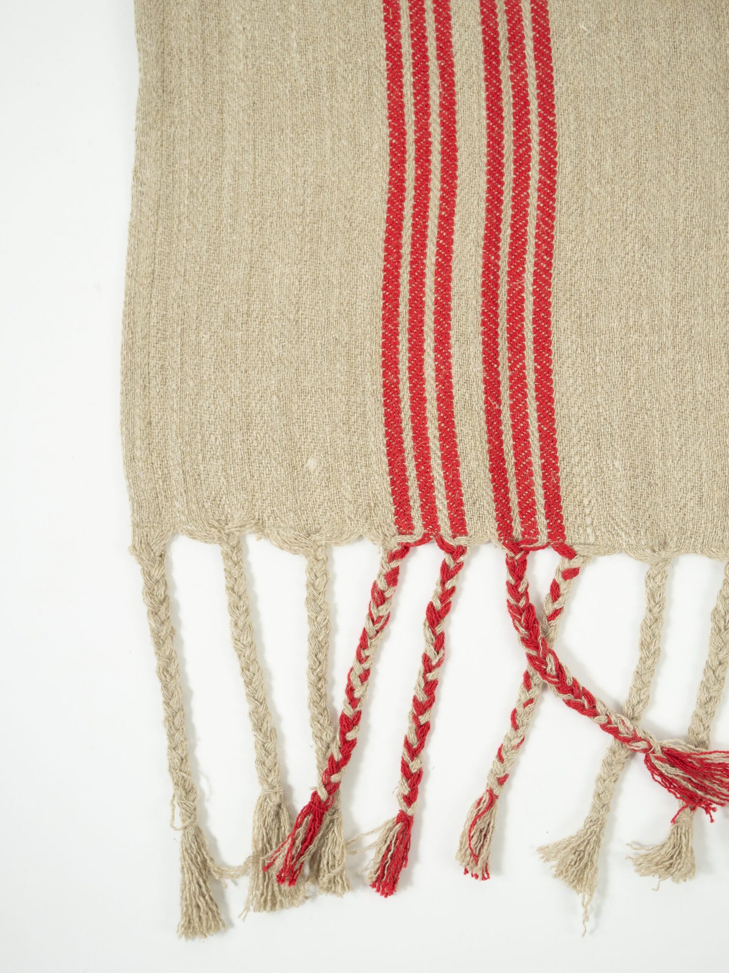 RED STRIPE NATURAL THROW