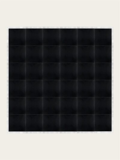 Black dance floor with a light aluminum edge