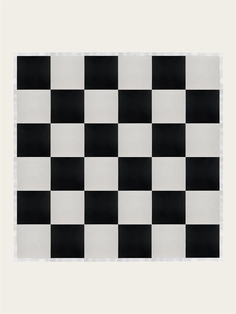 Black and white checkered dance floor with a light aluminum edge