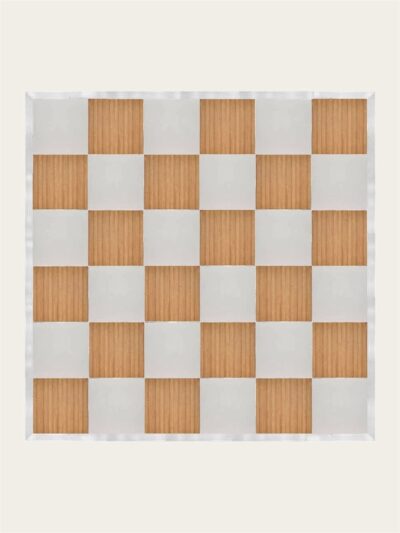 Chestnut and white checkered dance floor with a light aluminum edge